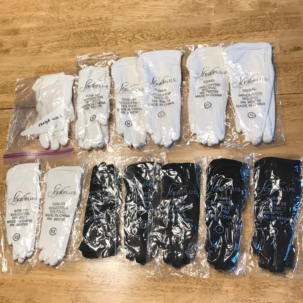 Bundle of marching band gloves